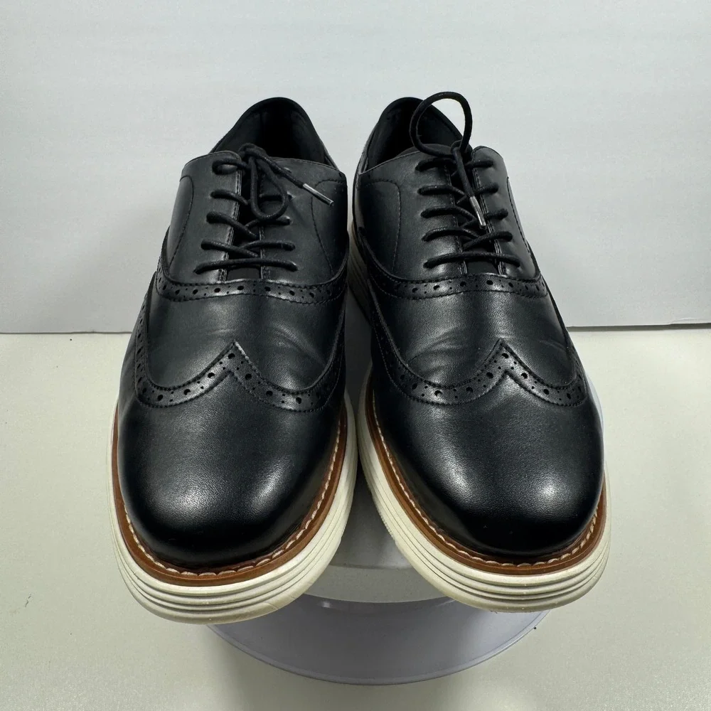 Cusolemore Men Oxford‎ Dress Shoes Black Leather Wingtip Size 13